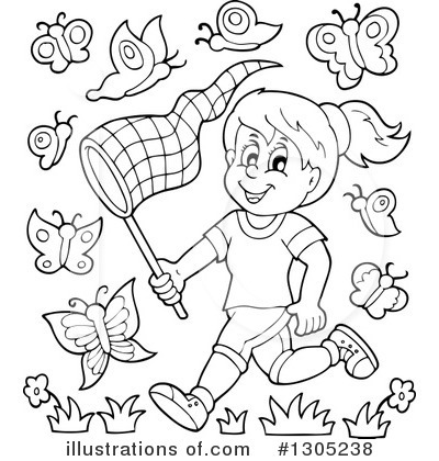 Royalty-Free (RF) Chasing Butterflies Clipart Illustration by visekart - Stock Sample #1305238