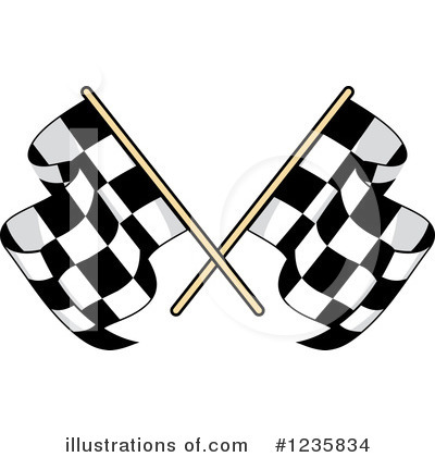 Royalty-Free (RF) Checkered Flag Clipart Illustration by Vector Tradition SM - Stock Sample #1235834
