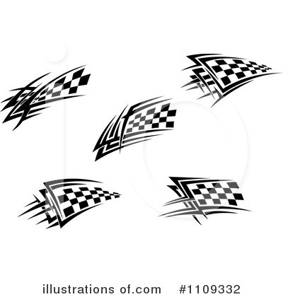 Royalty-Free (RF) Checkered Flags Clipart Illustration by Vector Tradition SM - Stock Sample #1109332