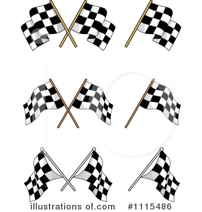 Royalty-Free (RF) Checkered Flags Clipart Illustration by Vector Tradition SM - Stock Sample #1115486