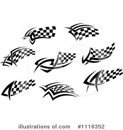 Royalty-Free (RF) Checkered Flags Clipart Illustration by Vector Tradition SM - Stock Sample #1116352