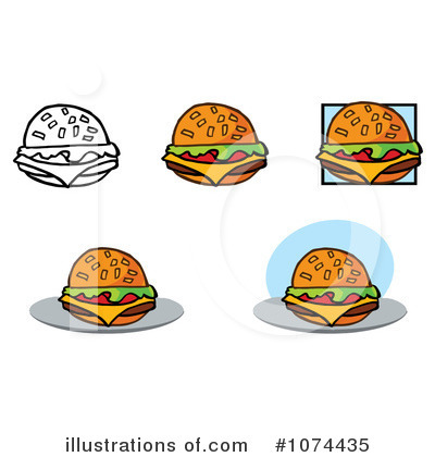 Royalty-Free (RF) Cheeseburger Clipart Illustration by Hit Toon - Stock Sample #1074435