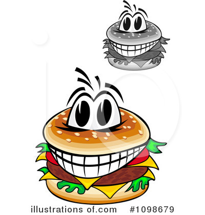 Royalty-Free (RF) Cheeseburger Clipart Illustration by Vector Tradition SM - Stock Sample #1098679