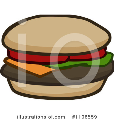 Royalty-Free (RF) Cheeseburger Clipart Illustration by Cartoon Solutions - Stock Sample #1106559