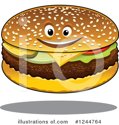 Royalty-Free (RF) Cheeseburger Clipart Illustration by Vector Tradition SM - Stock Sample #1244764