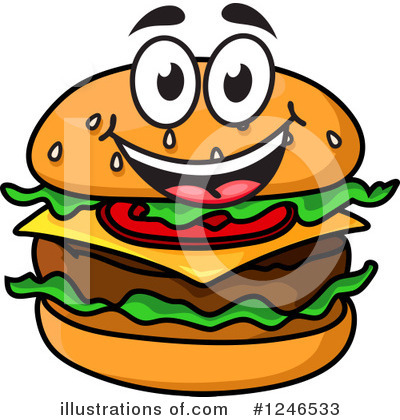Royalty-Free (RF) Cheeseburger Clipart Illustration by Vector Tradition SM - Stock Sample #1246533