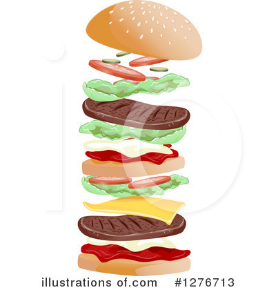 Royalty-Free (RF) Cheeseburger Clipart Illustration by BNP Design Studio - Stock Sample #1276713