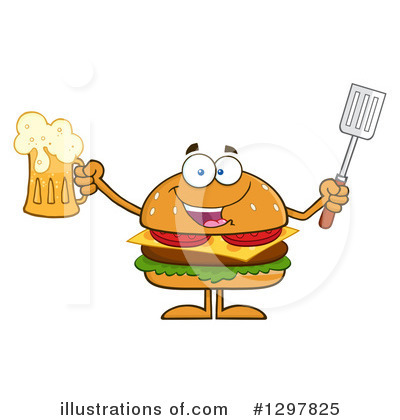 Royalty-Free (RF) Cheeseburger Clipart Illustration by Hit Toon - Stock Sample #1297825