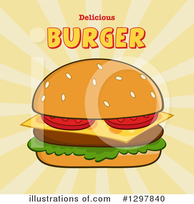 Royalty-Free (RF) Cheeseburger Clipart Illustration by Hit Toon - Stock Sample #1297840