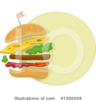Royalty-Free (RF) Cheeseburger Clipart Illustration by BNP Design Studio - Stock Sample #1300059