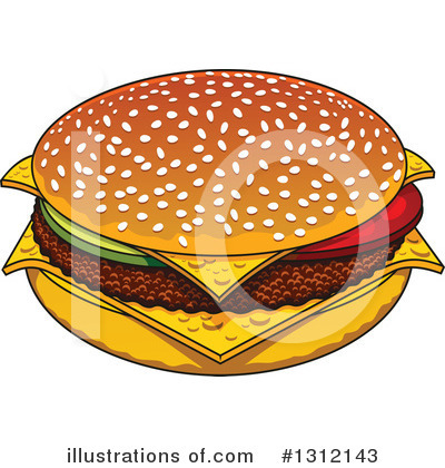 Royalty-Free (RF) Cheeseburger Clipart Illustration by Vector Tradition SM - Stock Sample #1312143