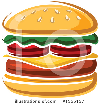 Royalty-Free (RF) Cheeseburger Clipart Illustration by Vector Tradition SM - Stock Sample #1355137