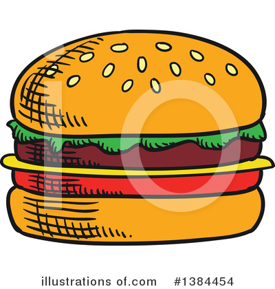 Royalty-Free (RF) Cheeseburger Clipart Illustration by Vector Tradition SM - Stock Sample #1384454