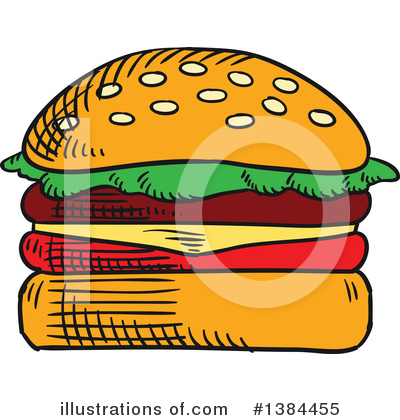 Royalty-Free (RF) Cheeseburger Clipart Illustration by Vector Tradition SM - Stock Sample #1384455