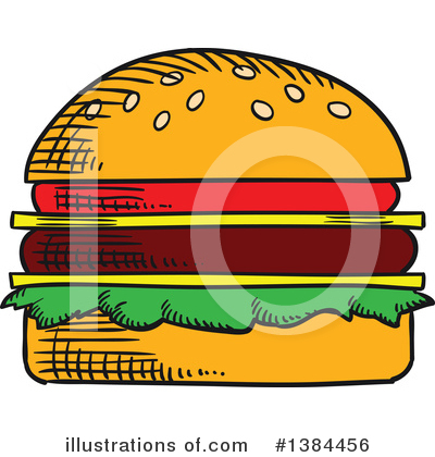 Royalty-Free (RF) Cheeseburger Clipart Illustration by Vector Tradition SM - Stock Sample #1384456