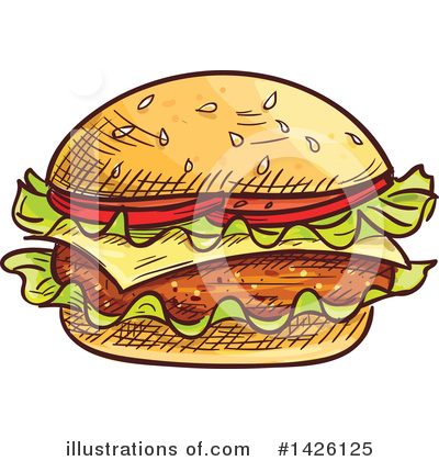 Royalty-Free (RF) Cheeseburger Clipart Illustration by Vector Tradition SM - Stock Sample #1426125