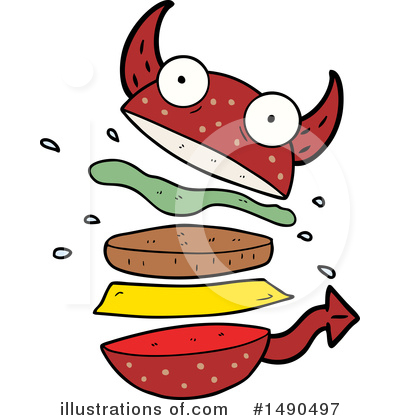 Royalty-Free (RF) Cheeseburger Clipart Illustration by lineartestpilot - Stock Sample #1490497