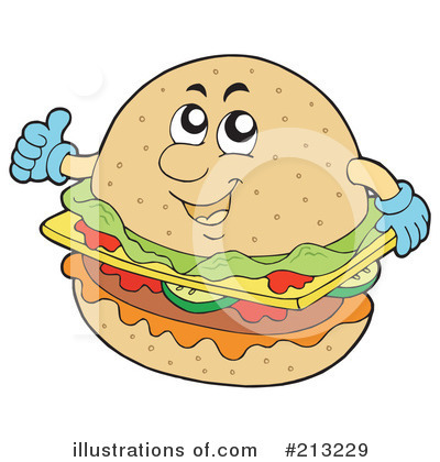 Royalty-Free (RF) Cheeseburger Clipart Illustration by visekart - Stock Sample #213229