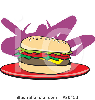 Royalty-Free (RF) Cheeseburger Clipart Illustration by David Rey - Stock Sample #26453