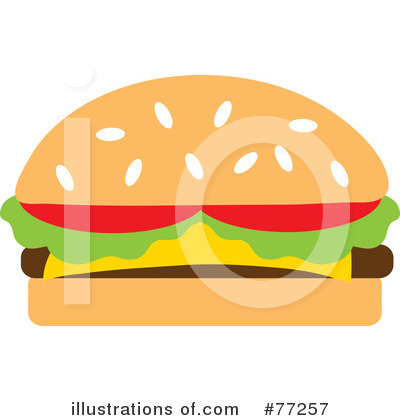Royalty-Free (RF) Cheeseburger Clipart Illustration by Rosie Piter - Stock Sample #77257