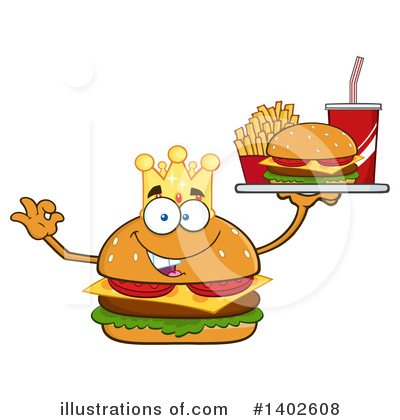 Royalty-Free (RF) Cheeseburger Mascot Clipart Illustration by Hit Toon - Stock Sample #1402608