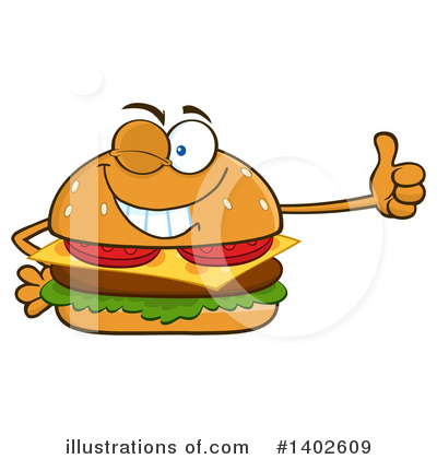Royalty-Free (RF) Cheeseburger Mascot Clipart Illustration by Hit Toon - Stock Sample #1402609