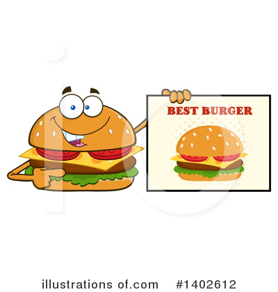 Cheeseburger Mascot Clipart #1402612 by Hit Toon