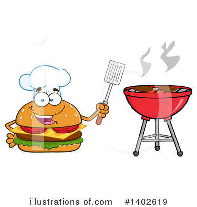 Royalty-Free (RF) Cheeseburger Mascot Clipart Illustration by Hit Toon - Stock Sample #1402619