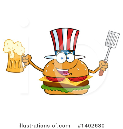 American Cheeseburger Clipart #1402630 by Hit Toon