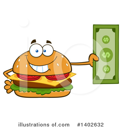 Royalty-Free (RF) Cheeseburger Mascot Clipart Illustration by Hit Toon - Stock Sample #1402632