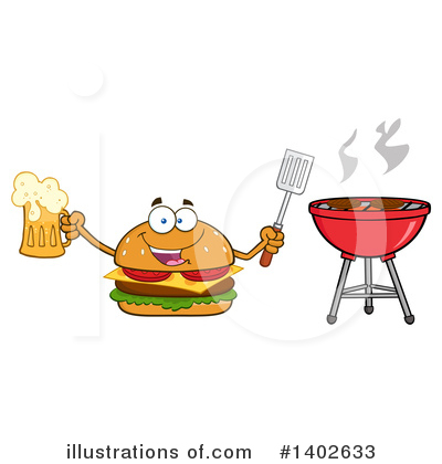 Royalty-Free (RF) Cheeseburger Mascot Clipart Illustration by Hit Toon - Stock Sample #1402633