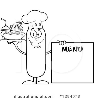 Royalty-Free (RF) Chef Sausage Clipart Illustration by Hit Toon - Stock Sample #1294078