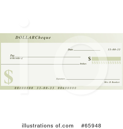 Royalty-Free (RF) Cheque Clipart Illustration by Prawny - Stock Sample #65948