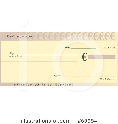 Royalty-Free (RF) Cheque Clipart Illustration by Prawny - Stock Sample #65954