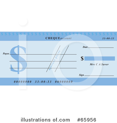 Royalty-Free (RF) Cheque Clipart Illustration by Prawny - Stock Sample #65956