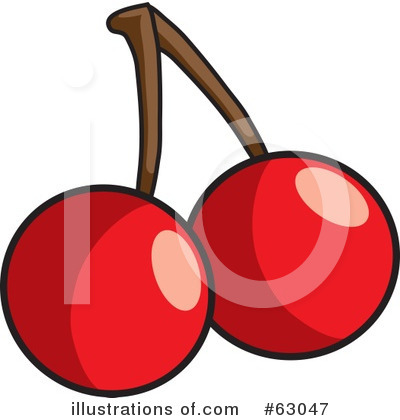 Royalty-Free (RF) Cherry Clipart Illustration by Rosie Piter - Stock Sample #63047