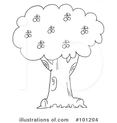 Royalty-Free (RF) Cherry Tree Clipart Illustration by Hit Toon - Stock Sample #101204