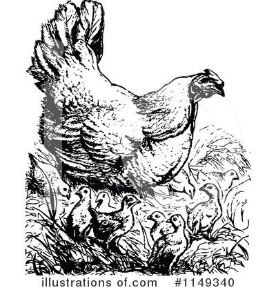 Royalty-Free (RF) Chicken Clipart Illustration by Prawny Vintage - Stock Sample #1149340