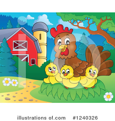Royalty-Free (RF) Chicken Clipart Illustration by visekart - Stock Sample #1240326
