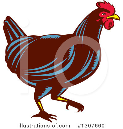 Royalty-Free (RF) Chicken Clipart Illustration by patrimonio - Stock Sample #1307660