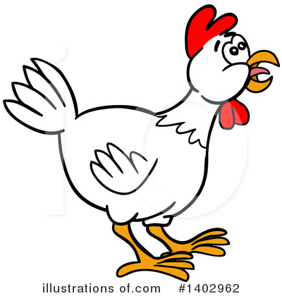 Royalty-Free (RF) Chicken Clipart Illustration by LaffToon - Stock Sample #1402962