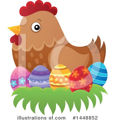 Royalty-Free (RF) Chicken Clipart Illustration by visekart - Stock Sample #1448852