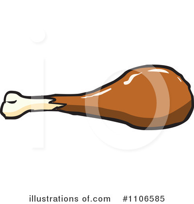 Royalty-Free (RF) Chicken Drumstick Clipart Illustration by Cartoon Solutions - Stock Sample #1106585