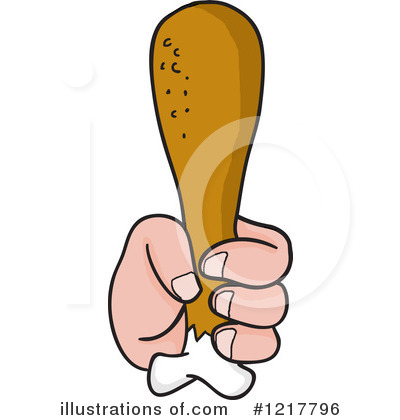 Royalty-Free (RF) Chicken Drumstick Clipart Illustration by LaffToon - Stock Sample #1217796