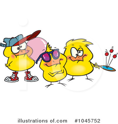 Royalty-Free (RF) Chicks Clipart Illustration by toonaday - Stock Sample #1045752