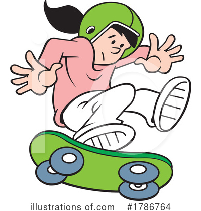 Skateboarding Clipart #1786764 by Johnny Sajem