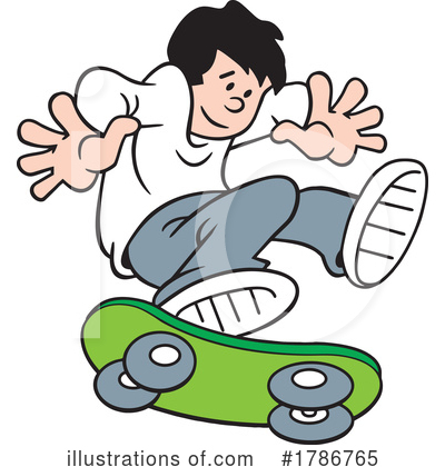 Skateboarding Clipart #1786765 by Johnny Sajem