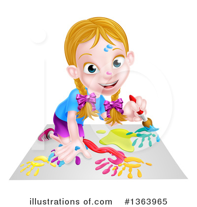 Hand Painting Clipart #1363965 by AtStockIllustration