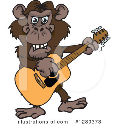 Royalty-Free (RF) Chimpanzee Clipart Illustration by Dennis Holmes Designs - Stock Sample #1280373