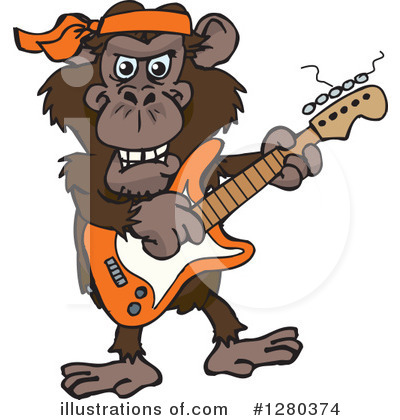 Royalty-Free (RF) Chimpanzee Clipart Illustration by Dennis Holmes Designs - Stock Sample #1280374